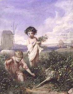 Children Gathering Flowers