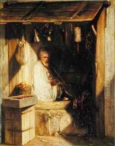 Turkish Merchant Smoking in his Shop