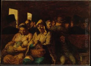 The Third-class Carriage 1860-63 by Honore Daumier