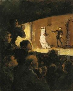 At the Theater by Honore Daumier