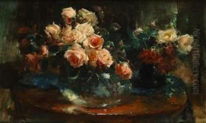 Nature Morte Aux Roses by Frans Mortelmans