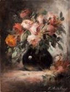 Rosenstraus In Vase by Frans Mortelmans