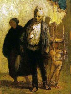 Wandering Saltimbanques 1847-50 by Honore Daumier