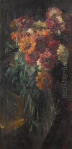 Still Life With Flowers On A Commode by Frans Mortelmans