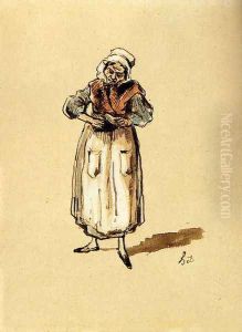 La Concierge by Honore Daumier