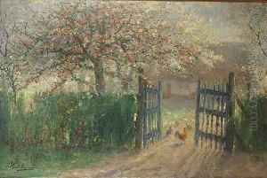 Arbre Fleuri Aupres De La Ferme by Frans Mortelmans