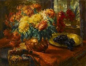 Chrysanthemums In A Vase