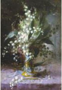 Stilleven Met Meiklokjes by Frans Mortelmans
