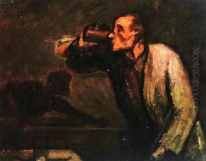 Billiard Players by Honore Daumier