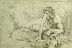 A Nude Youth By A Stream