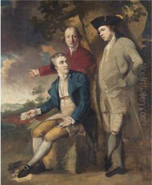 Three Gentlemen In A Landscape - view 1