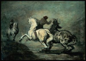 Horsemen by Honore Daumier