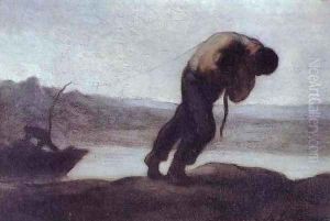 The Hauler of a Boat by Honore Daumier