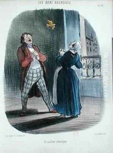 A Domestic Incident from Les Bons Bourgeois by Honore Daumier
