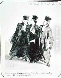 A Dispute Outside the Courtroom from the series Les Gens de Justice by Honore Daumier