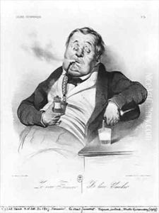 A true smoker from the series Galerie physionomique by Honore Daumier