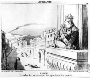 The King Continuing to Reign with Order Over his Two States Naples by Honore Daumier