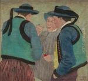 Breton Men With Pipes.