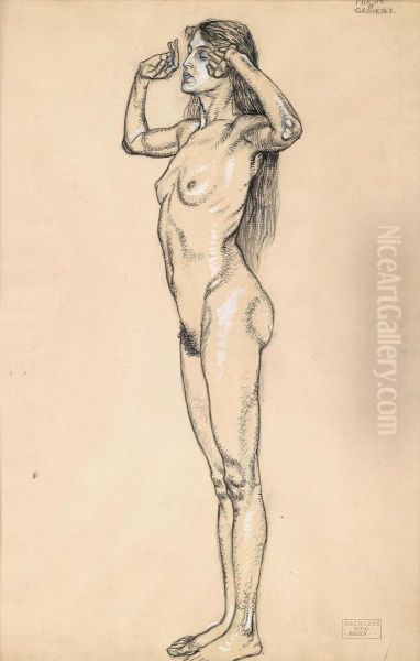 Female Nude With Raisedarms - view 1