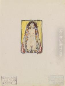 Girl With Garland Offlowers by Kolo Moser