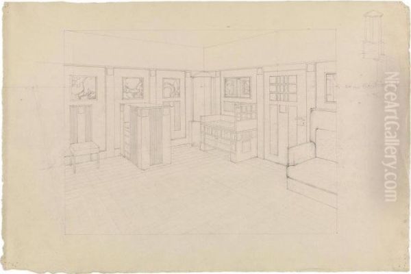 Design Sketch For Theinterior Of A Room - view 1