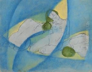 Draft For Three Cowering Women by Kolo Moser