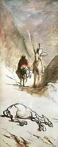 Don Quixote Sancho Panza and the Dead Mule by Honore Daumier