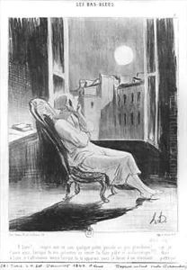 Series Les Bas Bleus O Moon by Honore Daumier