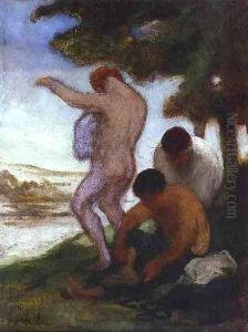 Bathers 1852-53 by Honore Daumier