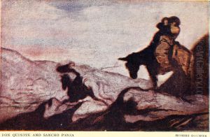 Don Quixote and Sancho Panza by Honore Daumier