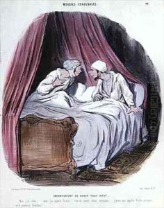 Cartoon about Marriage mid nineteenth century by Honore Daumier