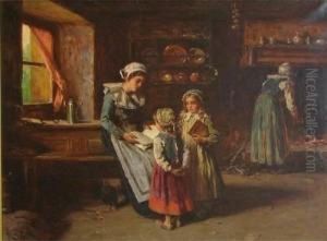 The Reading Lesson by Henry Mosler