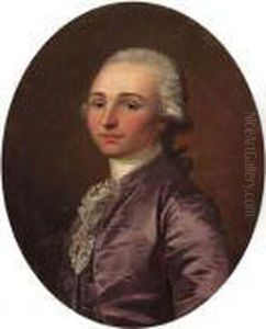 Portrait Of A Gentleman, Half-length, In A Lilac-colouredcoat