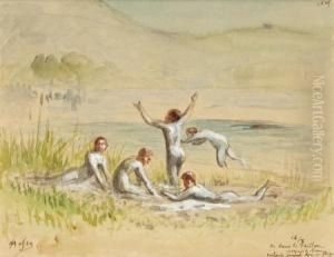 Les Baigneurs, Le Paillon by Alexis Mossa