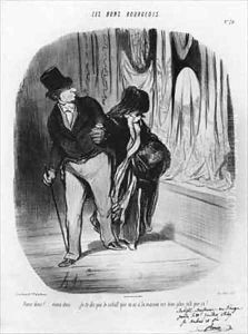Series Les Bons Bourgeois Come along I am telling you the scarf you have at home is much more beautiful by Honore Daumier
