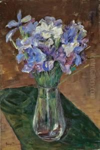 Weisse Und Blaue Iris by Georges Mosson