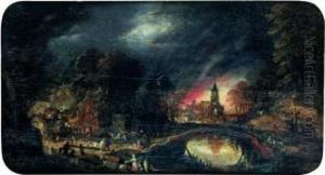 L'incendie D'un Village Au Clair De Lune