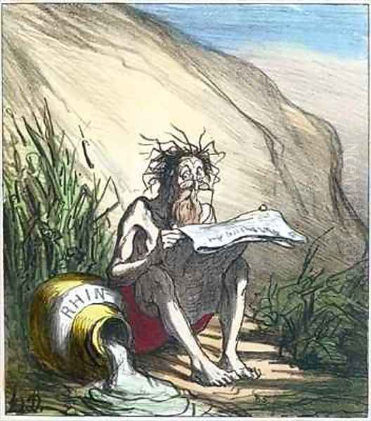 Diogenes reading a newspaper - view 1