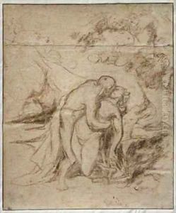 Phrosine and Melidore or The Kiss by Honore Daumier
