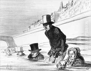 Series Actualites Parisians already taking their precautions to avoid being roasted by the comet by Honore Daumier