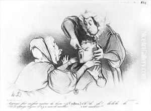 Series Croquis dexpressions the bump by Honore Daumier