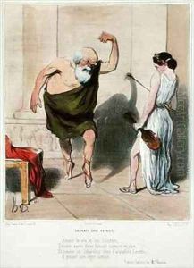 Socrates visiting Aspasia by Honore Daumier