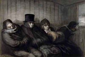 The Second Class Carriage by Honore Daumier