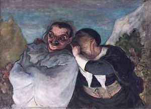 Crispin and Scapin or Scapin and Sylvester by Honore Daumier