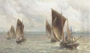 The Fishing Fleet Heading Out To Sea by Charles Mottram