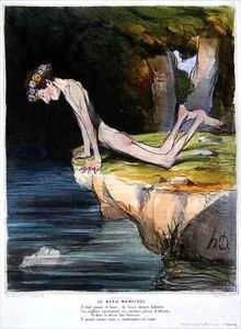 The Beautiful Narcissus 2 by Honore Daumier