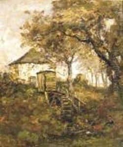 Children Playing By A Mill by William Mouncey