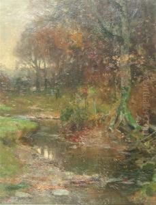 A Quiet Brook At Dusk by William Mouncey