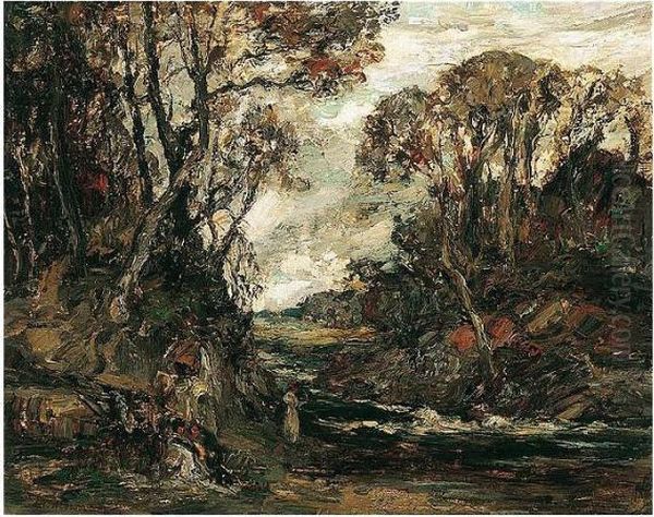 Figures By A Woodland Stream - view 1