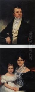 John Crary, His Wife Henrietta And Their Daughter Phebe: A Pair Of Portraits by William Sidney Mount